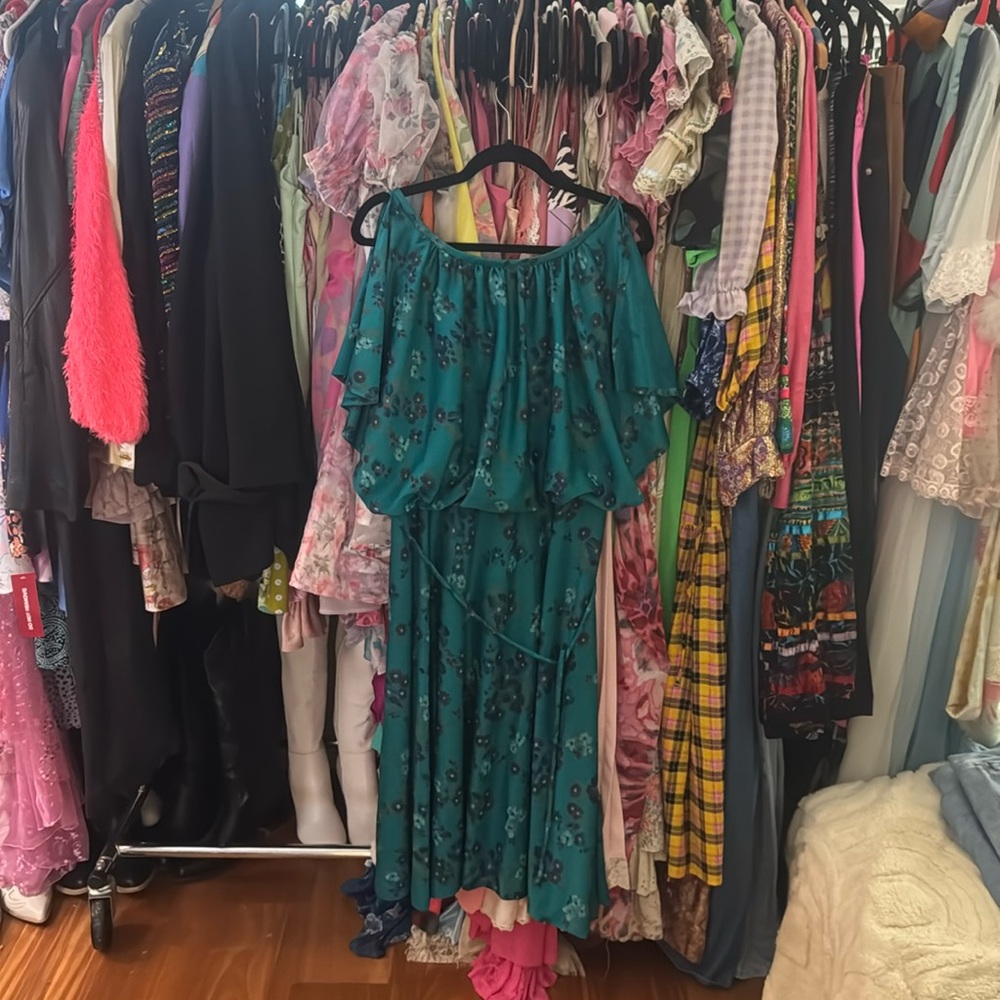 1970’s Vintage turquoise blue dress